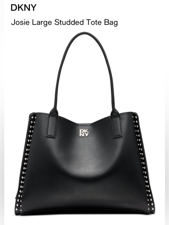 DKNY Handbags - DKNY Josie Large Studded Tote Bag Black Pebbled Leather (GUC)